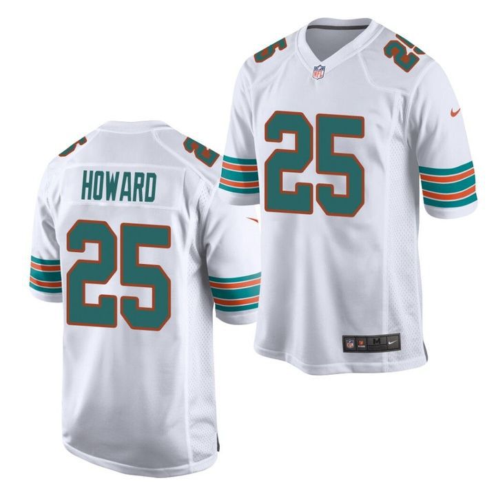 Men Miami Dolphins 25 Xavien Howard Nike White Alternate Game NFL Jersey